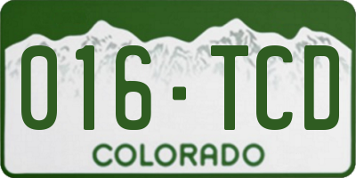 CO license plate 016TCD