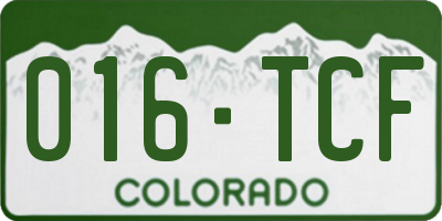 CO license plate 016TCF
