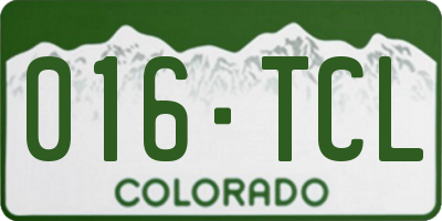 CO license plate 016TCL