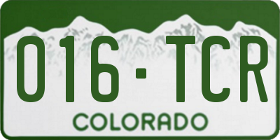 CO license plate 016TCR