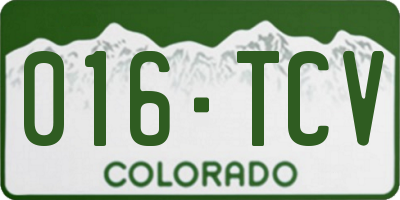 CO license plate 016TCV