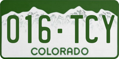 CO license plate 016TCY
