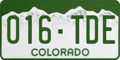 CO license plate 016TDE