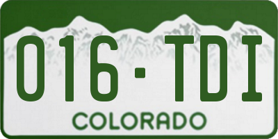 CO license plate 016TDI