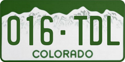CO license plate 016TDL