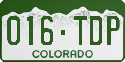 CO license plate 016TDP