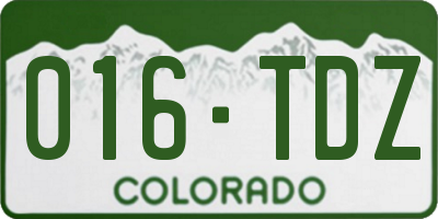 CO license plate 016TDZ