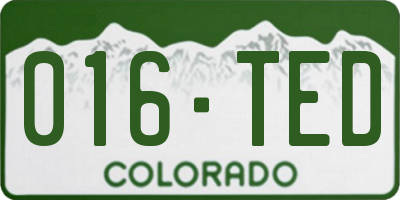 CO license plate 016TED