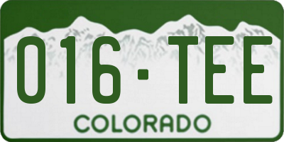 CO license plate 016TEE