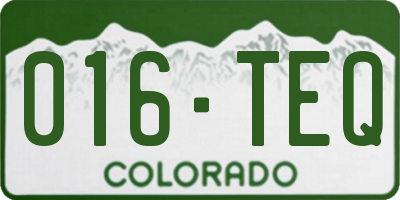 CO license plate 016TEQ