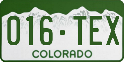 CO license plate 016TEX