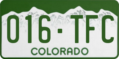 CO license plate 016TFC