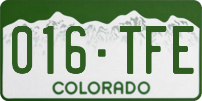 CO license plate 016TFE
