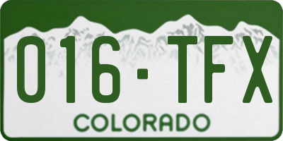 CO license plate 016TFX