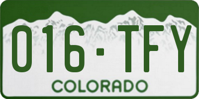 CO license plate 016TFY