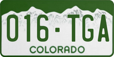 CO license plate 016TGA