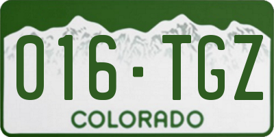 CO license plate 016TGZ