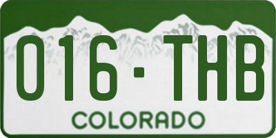 CO license plate 016THB