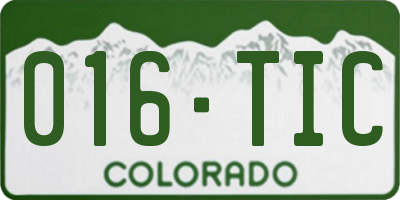 CO license plate 016TIC