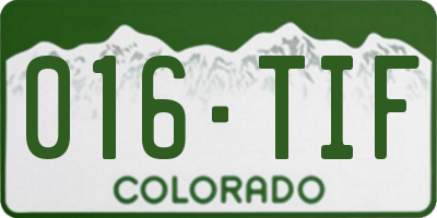 CO license plate 016TIF