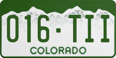 CO license plate 016TII