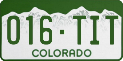 CO license plate 016TIT