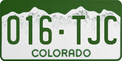 CO license plate 016TJC