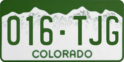 CO license plate 016TJG
