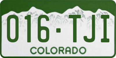 CO license plate 016TJI