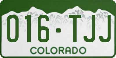 CO license plate 016TJJ