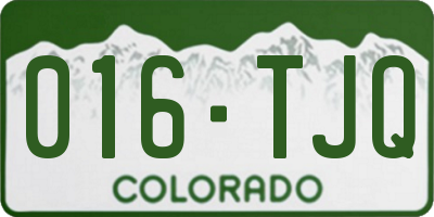 CO license plate 016TJQ
