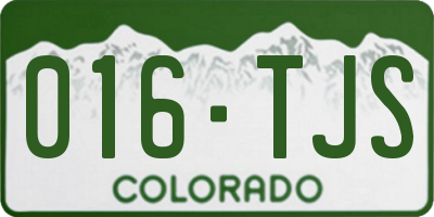 CO license plate 016TJS