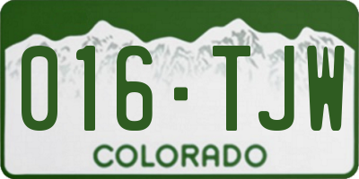 CO license plate 016TJW