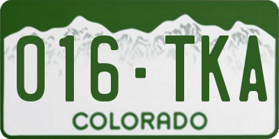 CO license plate 016TKA