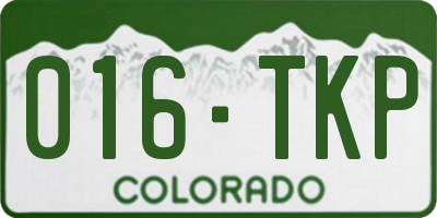 CO license plate 016TKP