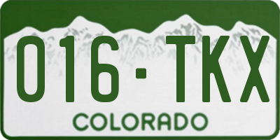 CO license plate 016TKX