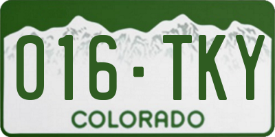 CO license plate 016TKY