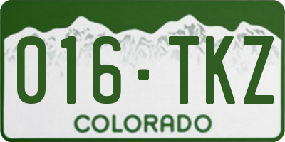 CO license plate 016TKZ