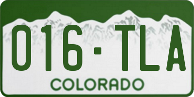 CO license plate 016TLA