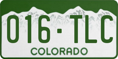 CO license plate 016TLC