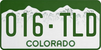 CO license plate 016TLD
