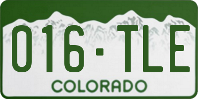 CO license plate 016TLE