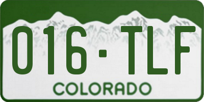 CO license plate 016TLF