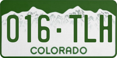 CO license plate 016TLH