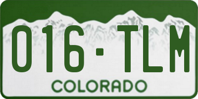 CO license plate 016TLM