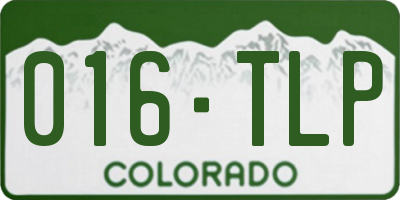 CO license plate 016TLP