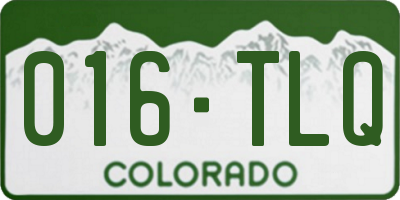 CO license plate 016TLQ