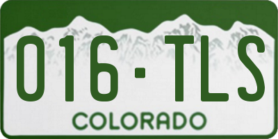 CO license plate 016TLS
