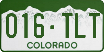 CO license plate 016TLT