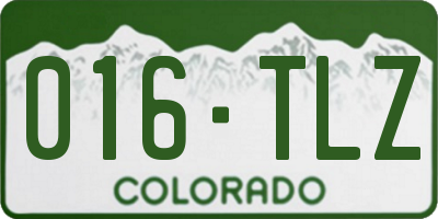 CO license plate 016TLZ